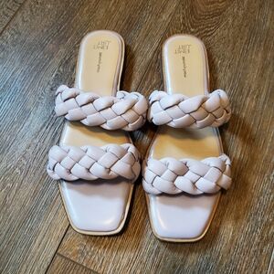 Time And Tru Women's Braided Strap Sandals - Light Pink
